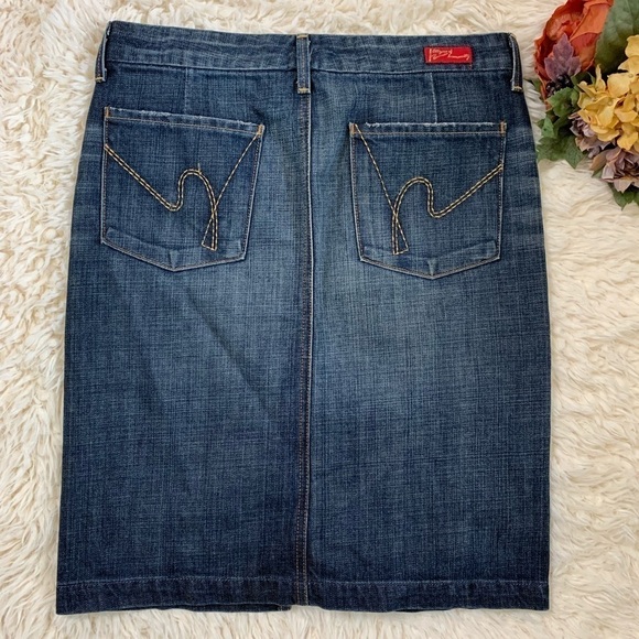 Citizens of Humanity Knee Length Denim Skirt - Picture 2 of 7